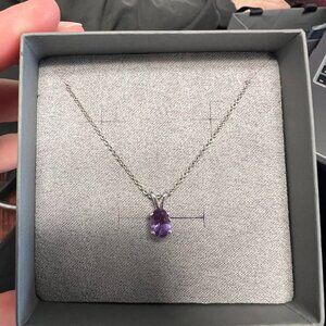 Angara Prong-Set Oval Amethyst V-Bale Pendant